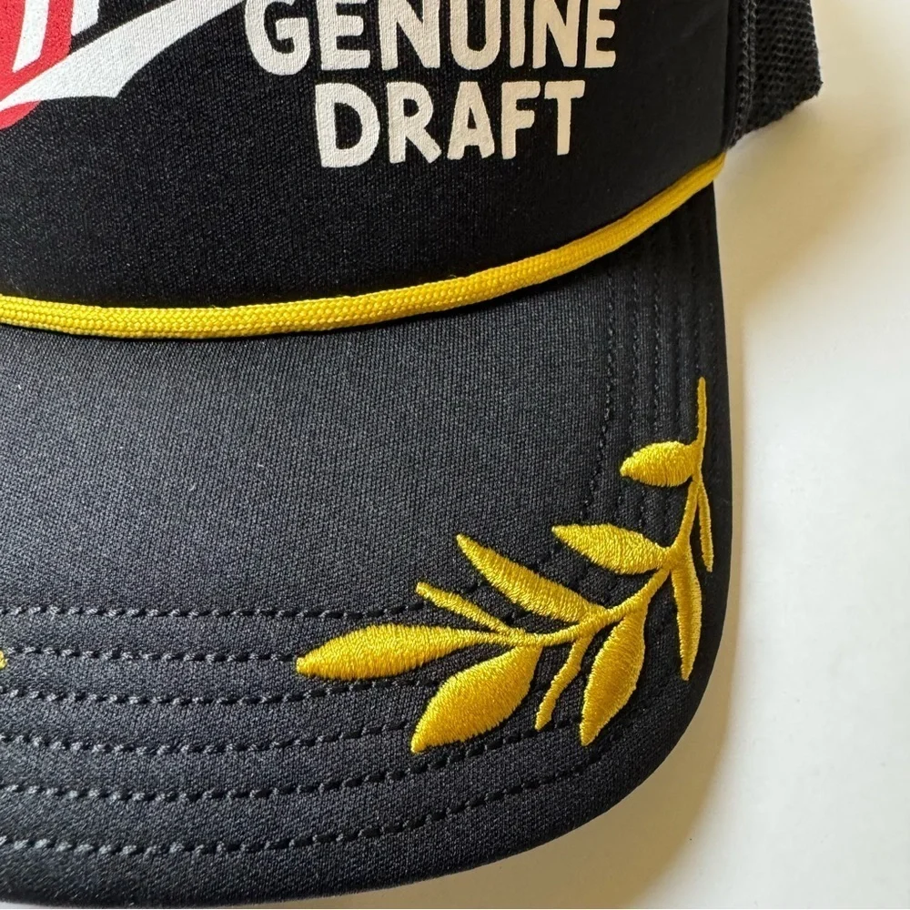 Miller Genuine Draft Leaves Men's Snapback Sport Hat, Black